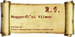 Mogyorósi Vilmos névjegykártya