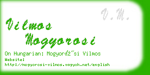 vilmos mogyorosi business card